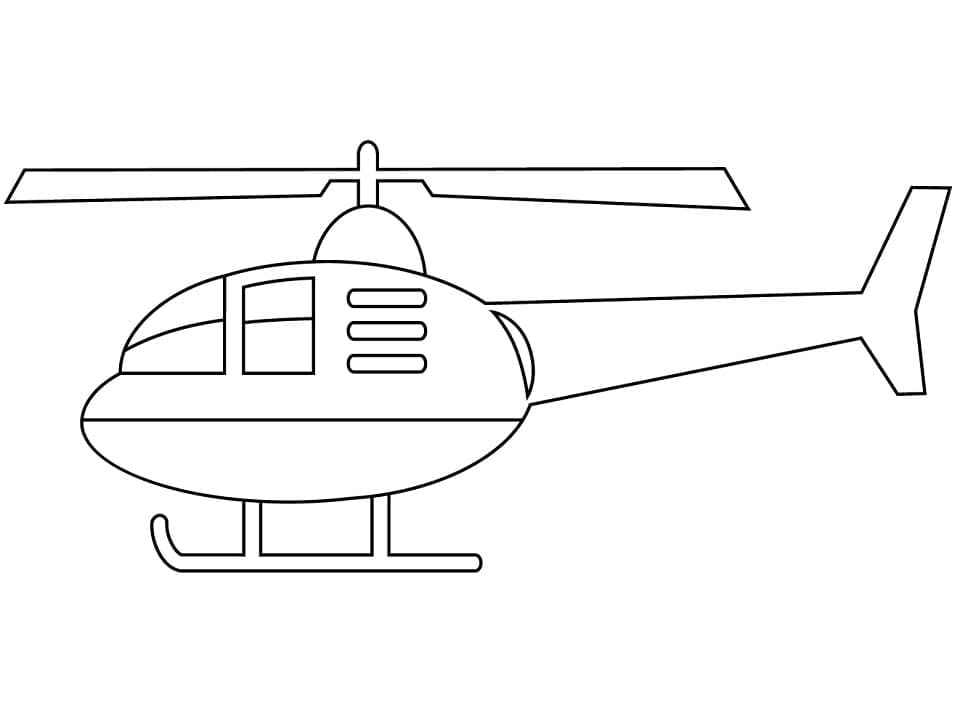 Desenho deUm Helicóptero Simples para colorir