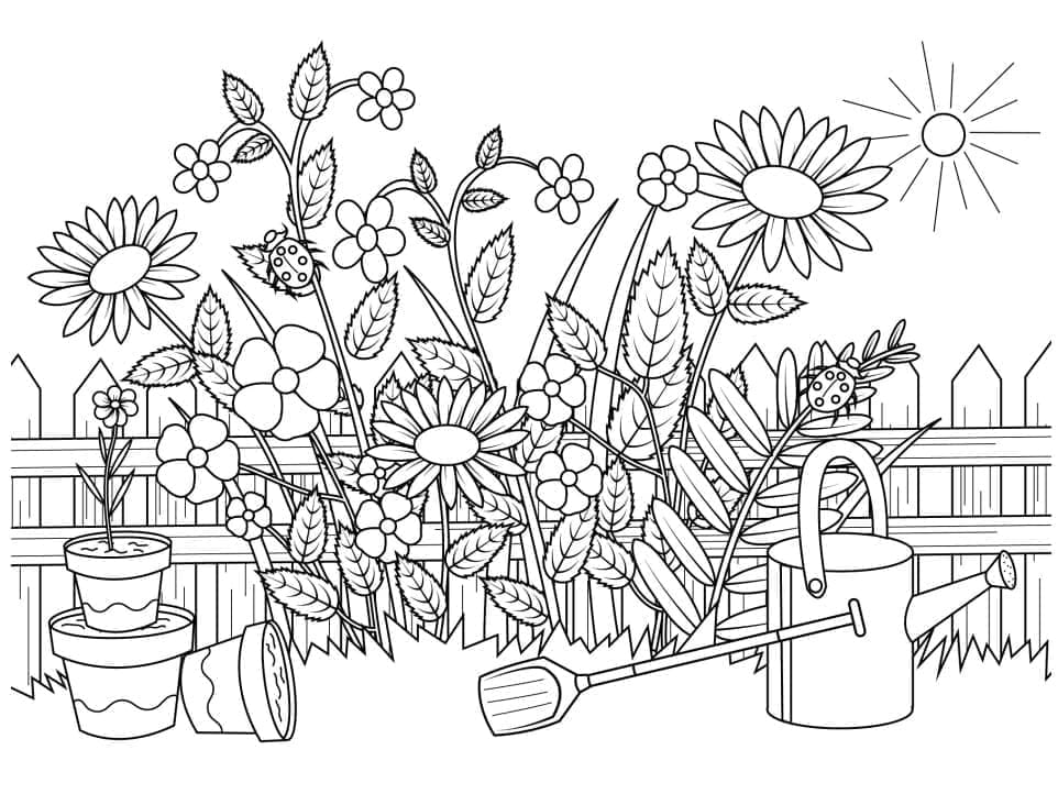 Desenho de Um Jardim Incrível para colorir