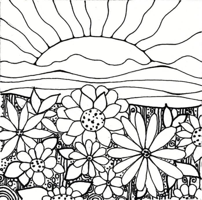 Desenho de Um Jardim Maravilhoso para colorir