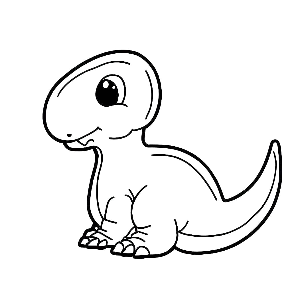 Desenho deUm Lindo Bebê Dinossauro para colorir