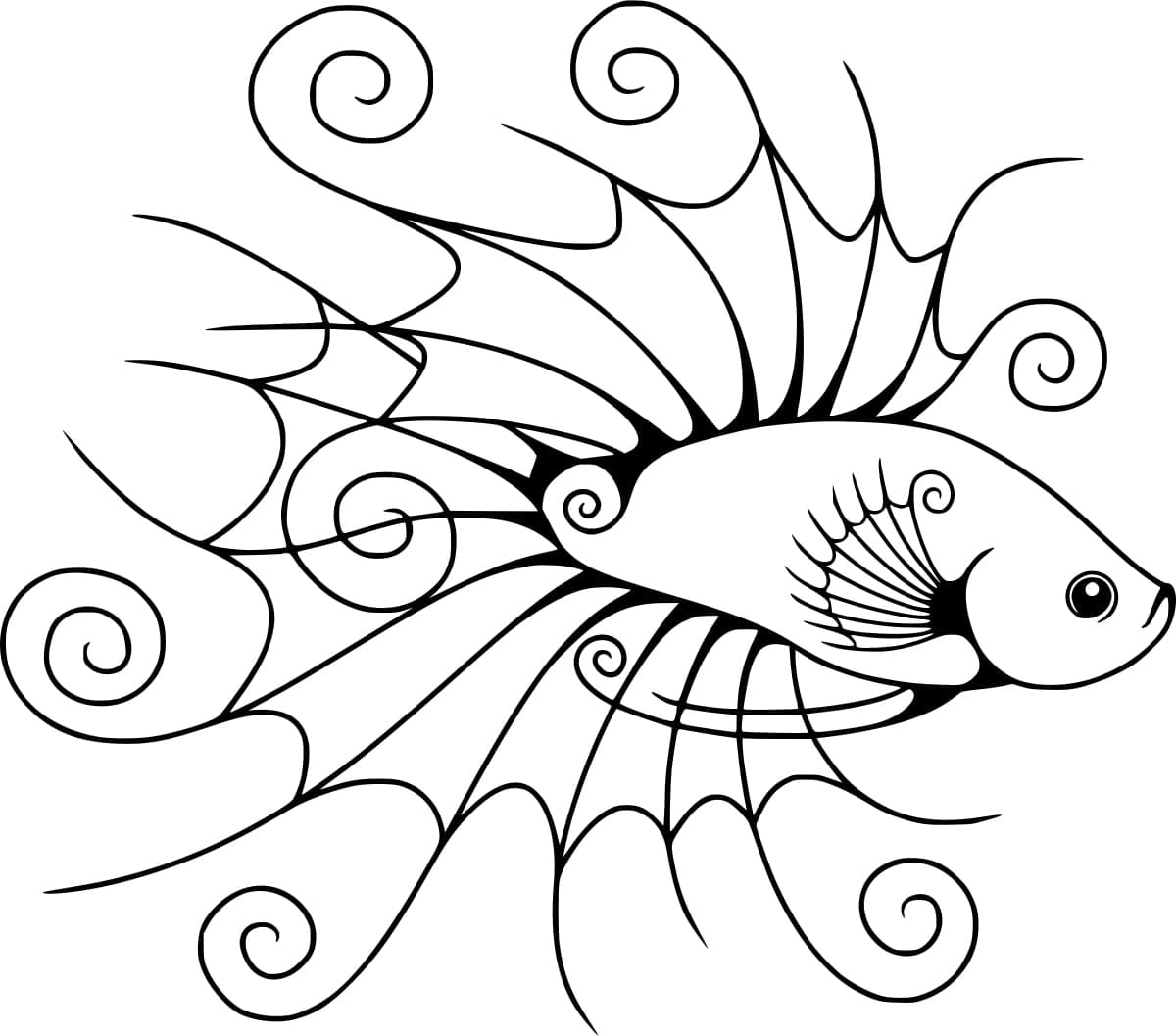 Desenho deUm Lindo Peixe Betta para colorir