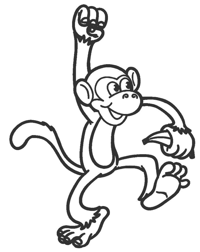 Desenho deUm Macaco de Desenho Animado para colorir