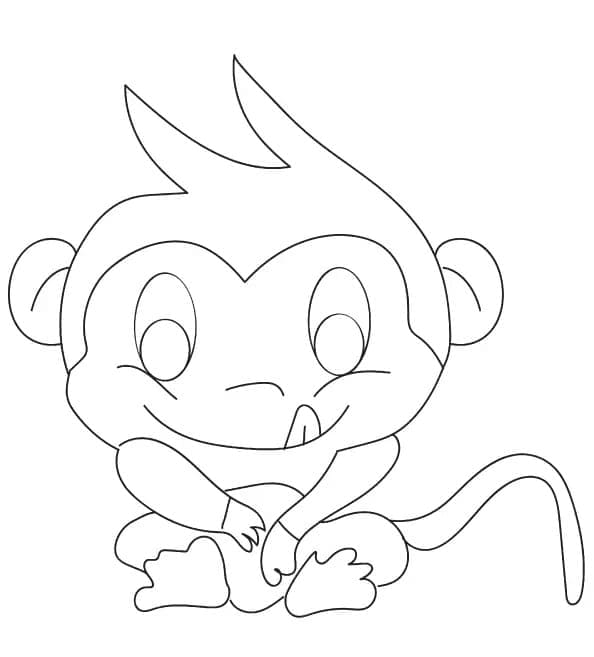 Desenho deUm Macaco Muito Feliz para colorir