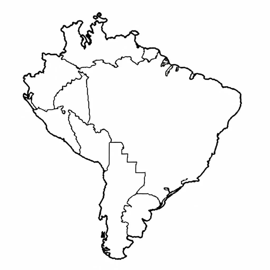 Desenho de Um Mapa Político do Brasil para colorir