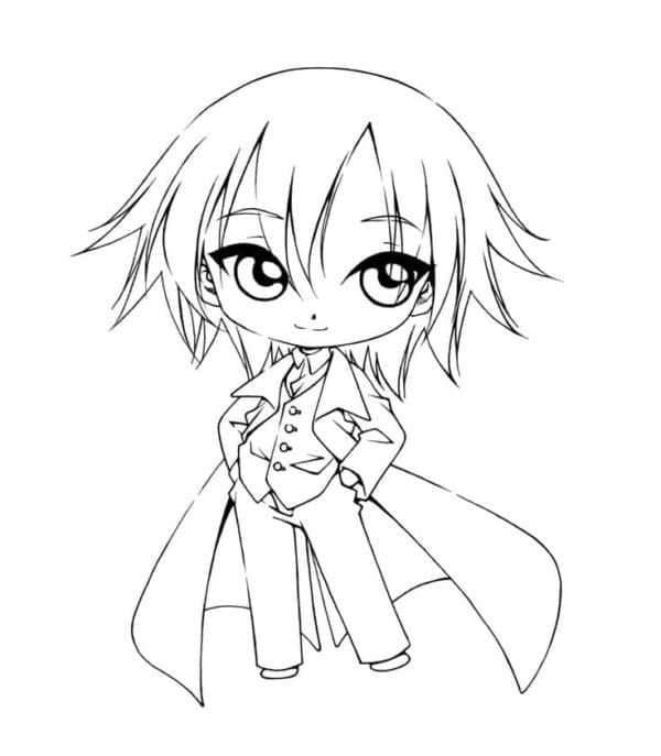 Desenho deUm Menino Chibi para colorir