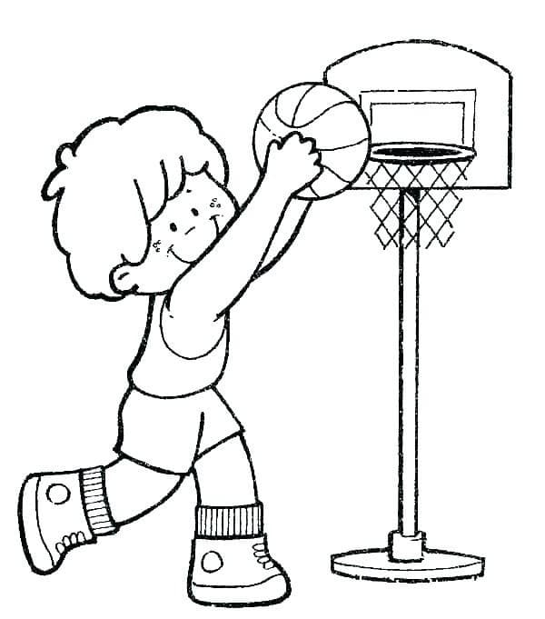 Desenho deUm Menino de Basquete para colorir