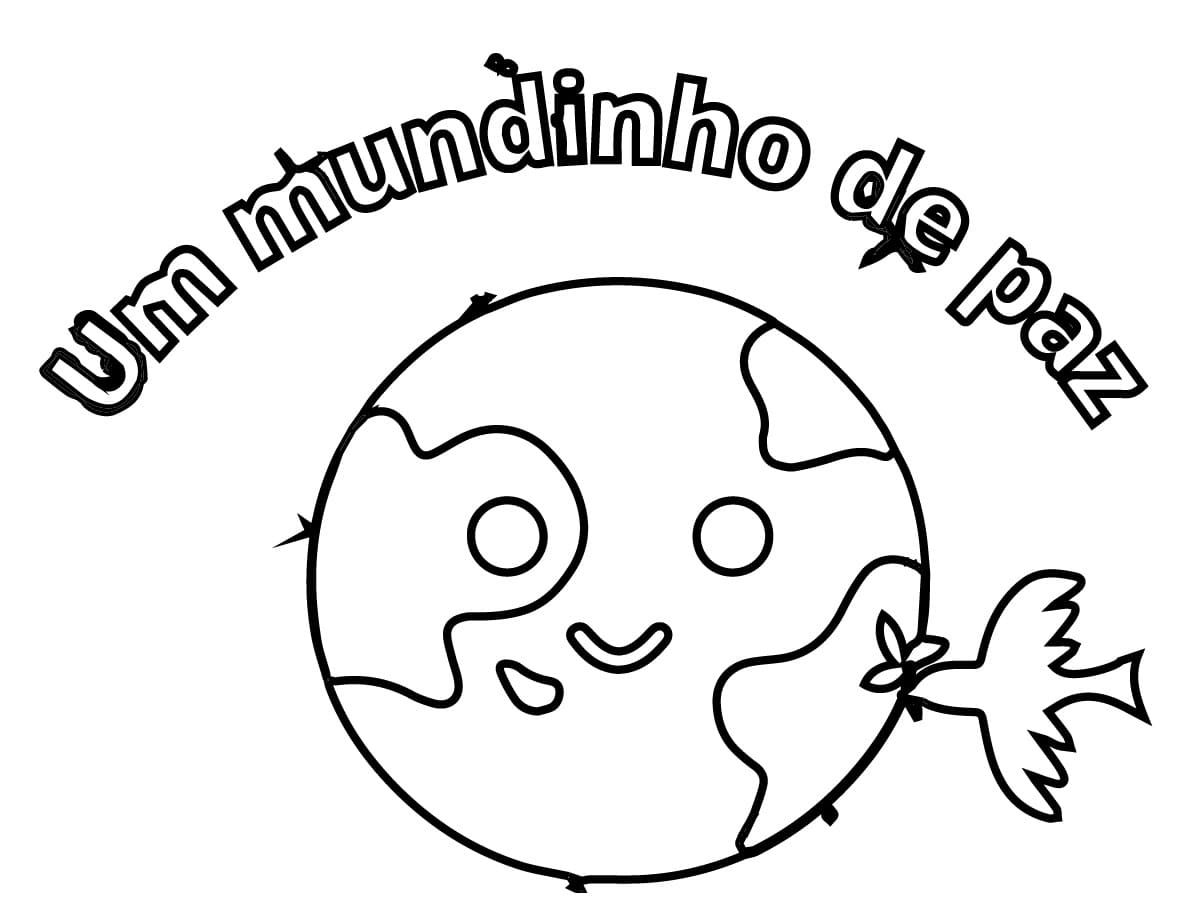 Desenho deUm Mundinho de Paz para colorir