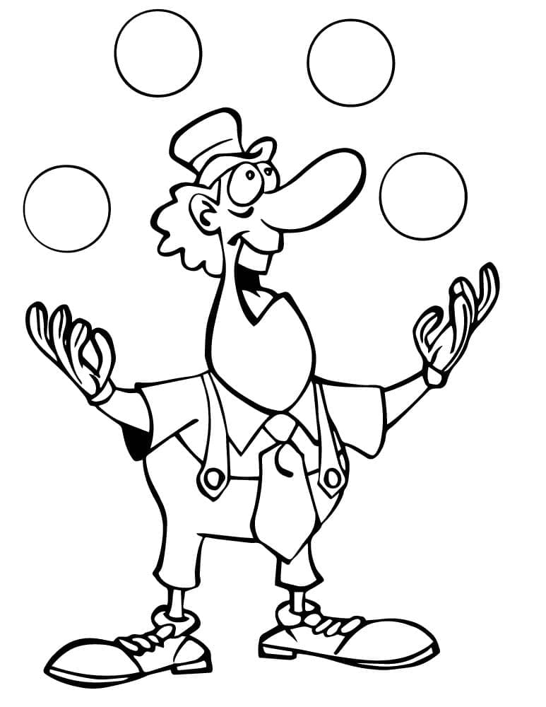 Desenho deUm Palhaço de Circo para colorir