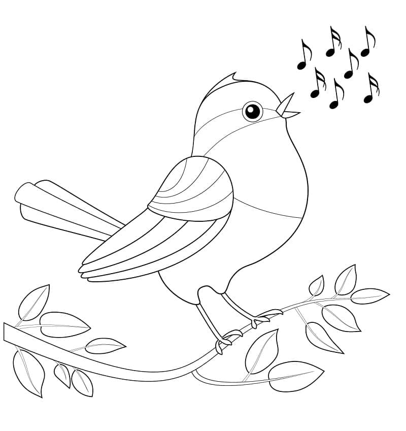 Desenho deUm Pássaro Cantando para colorir