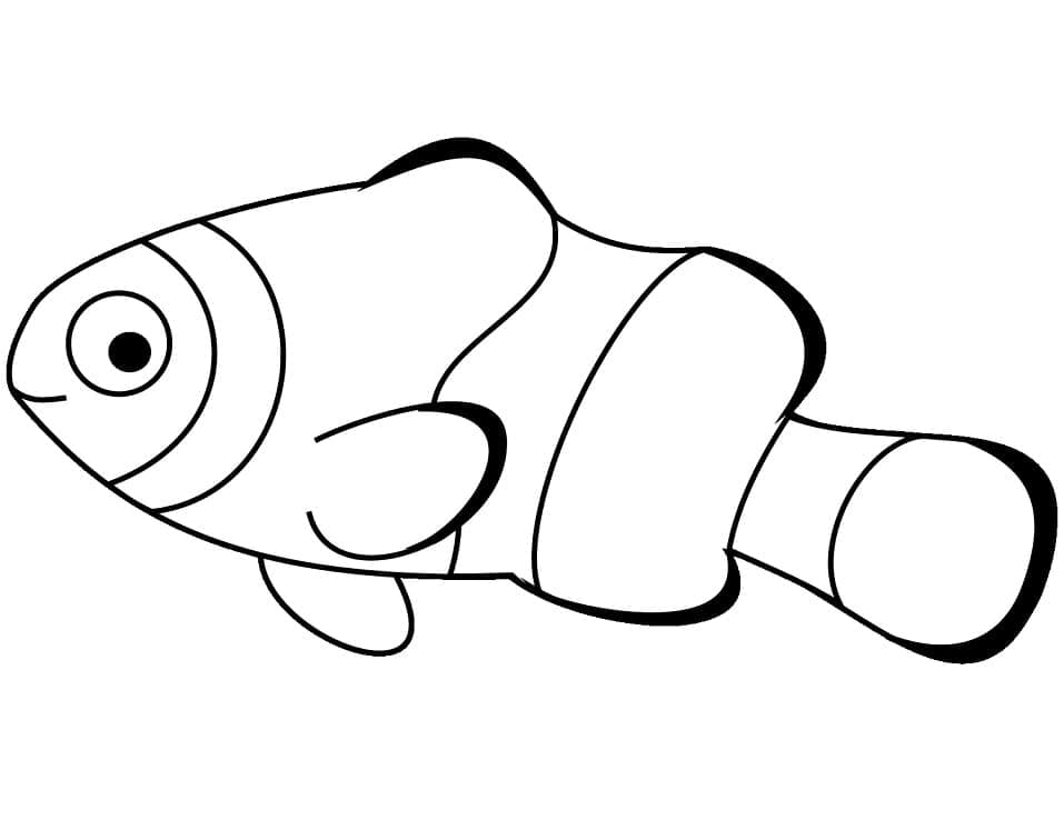 Desenho deUm Peixe-palhaço Fofo para colorir