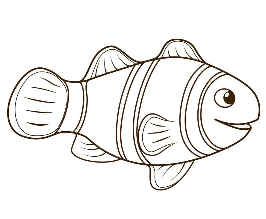 Desenho deUm Peixe-palhaço Sorridente para colorir