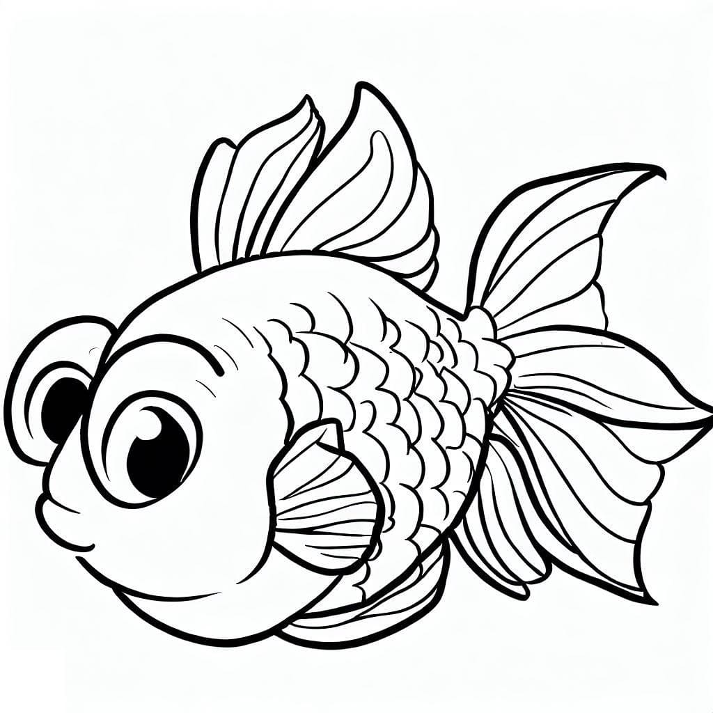 Desenho deUm Peixinho de Estimação para colorir