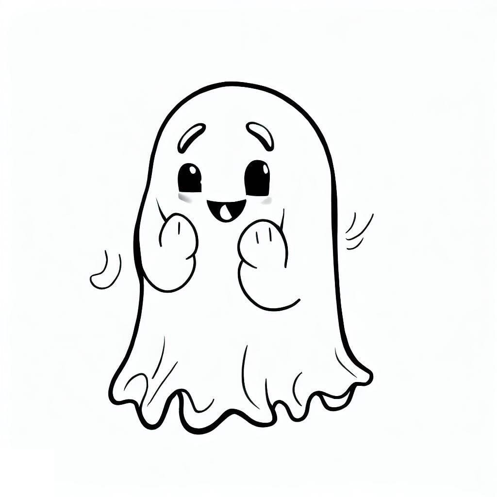 Desenho deUm Pequeno Fantasma para colorir