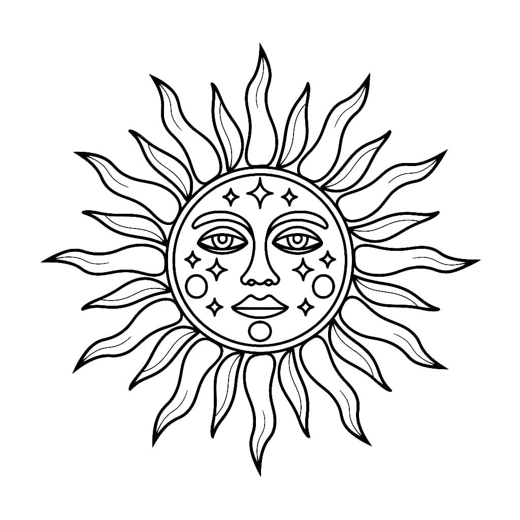 Desenho deUm Sol Sério para colorir