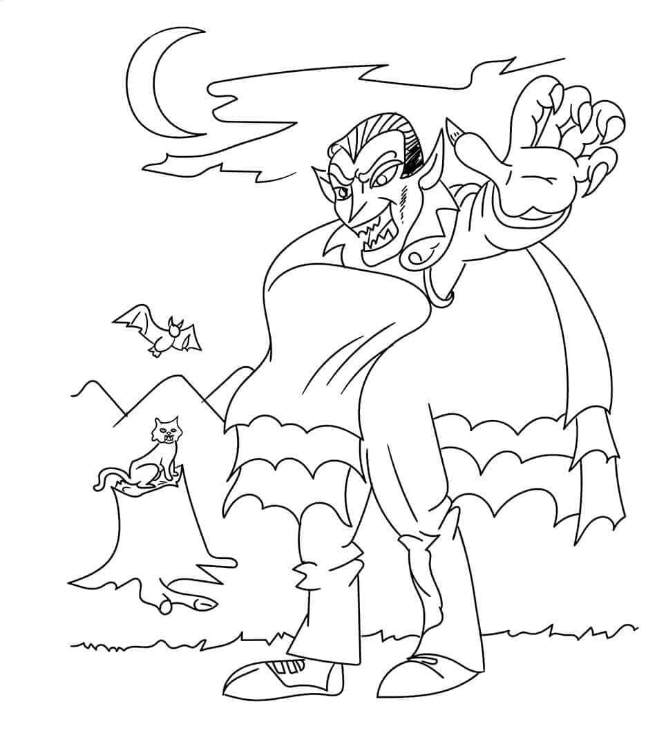 Desenho deUm Vampiro Malvado para colorir