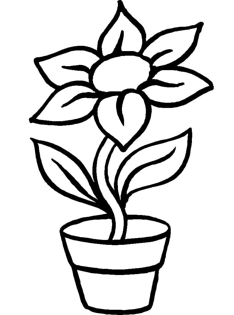 Desenho deUm Vaso de Flores para colorir