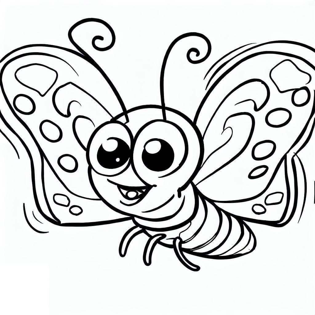 Desenho deUma Borboleta Engraçada para colorir