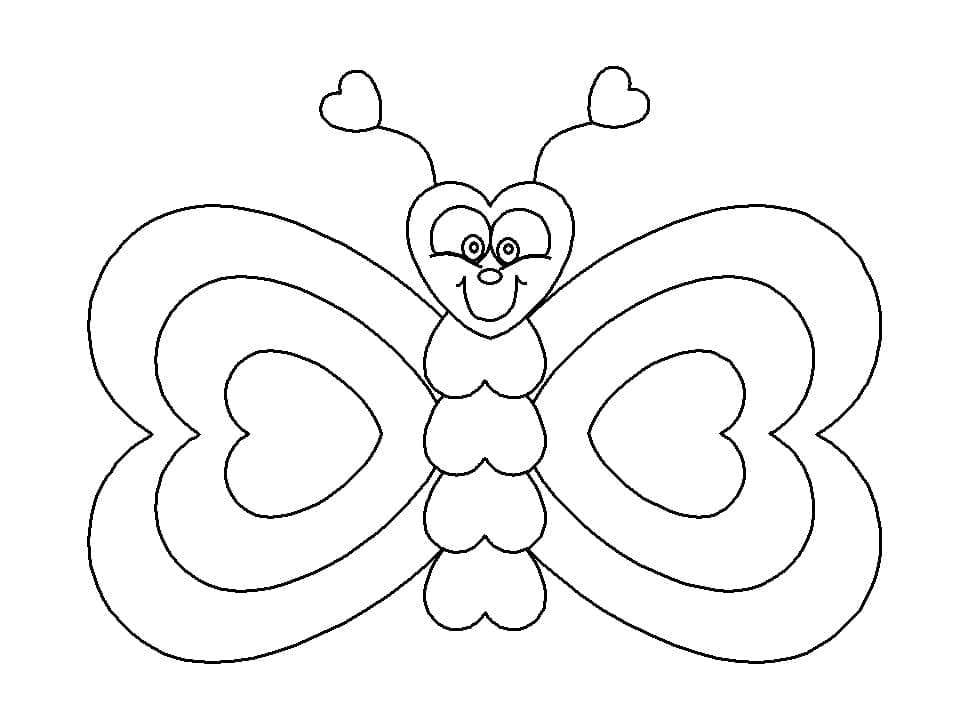 Desenho deUma Borboleta Feliz para colorir