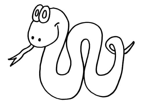 Desenho deUma Cobra Fácil para colorir