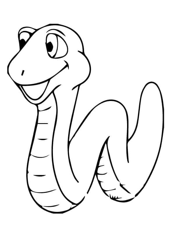 Desenho deUma Cobra Feliz para colorir