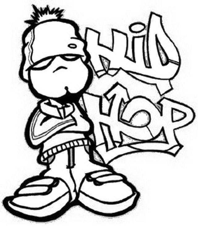 Desenho deUma Dançarina de Hip-Hop para colorir