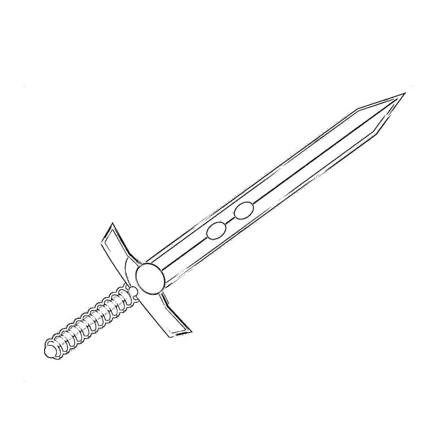 Desenho deUma Espada Medieval para colorir