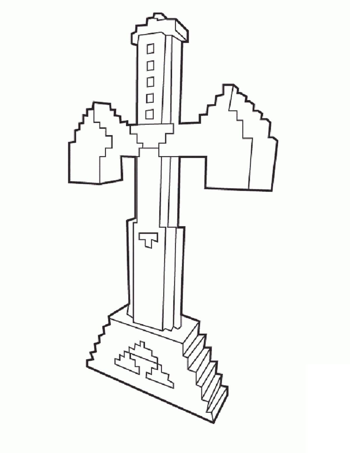 Desenho deUma Espada Minecraft para colorir