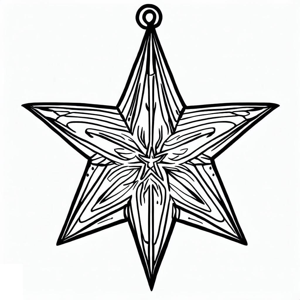 Desenho deUma Estrela de Natal para colorir