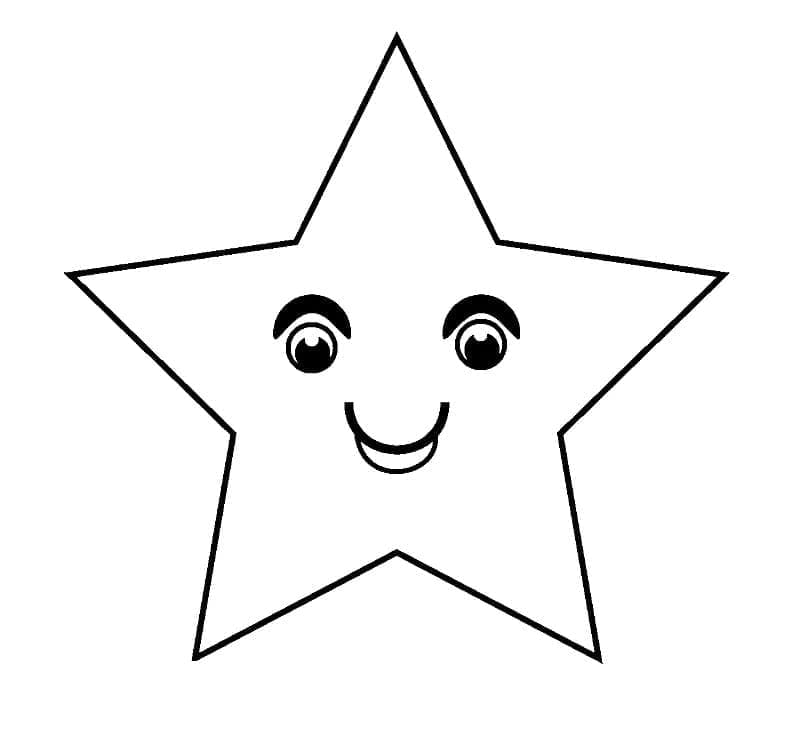 Desenho de Uma Estrela Fofa para colorir