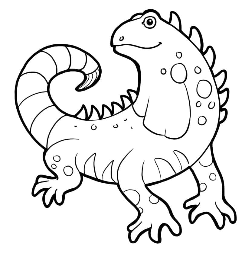 Desenho deUma Iguana Fofa para colorir