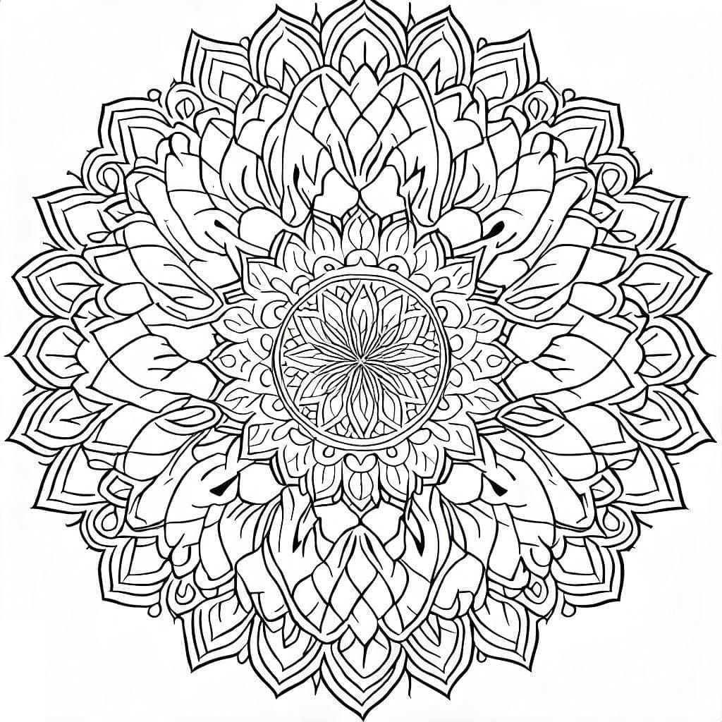 Desenho deUma Mandala Complexa para colorir