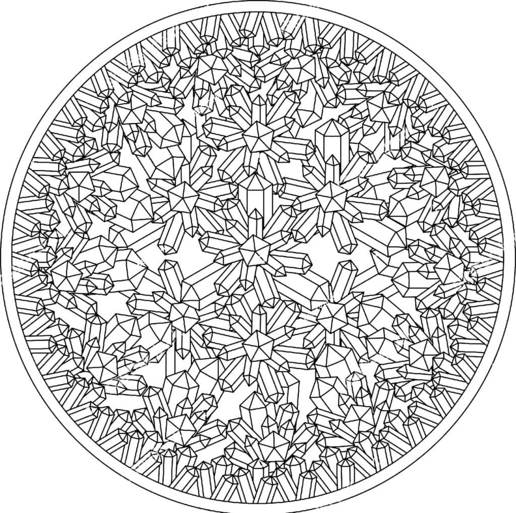 Desenho deUma Mandala de Cristal para colorir