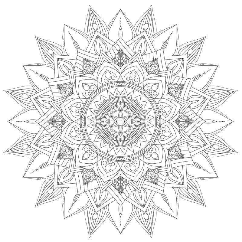 Desenho deUma Mandala Difícil para colorir