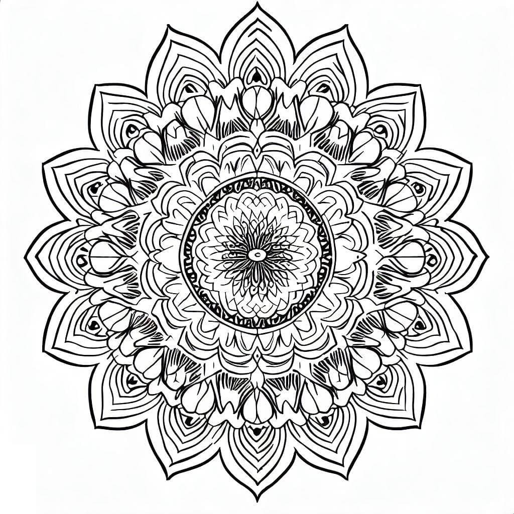 Desenho de Uma Mandala Fantástica para colorir