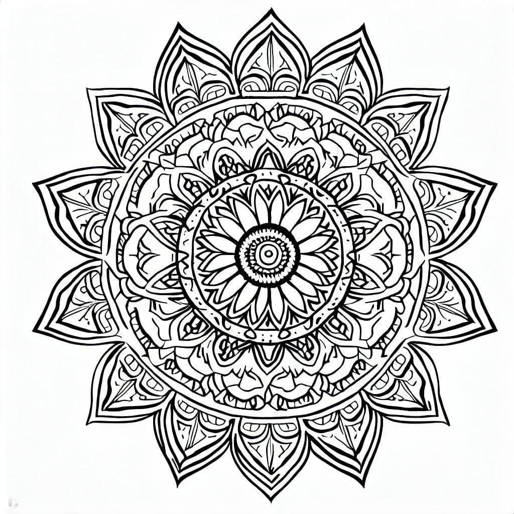 Desenho de Uma Mandala Maravilhosa para colorir