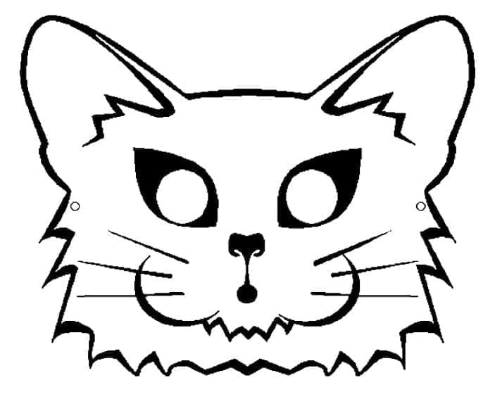 Desenho deUma Máscara de Gato para colorir