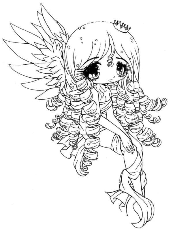 Desenho deUma Menina Chibi para colorir