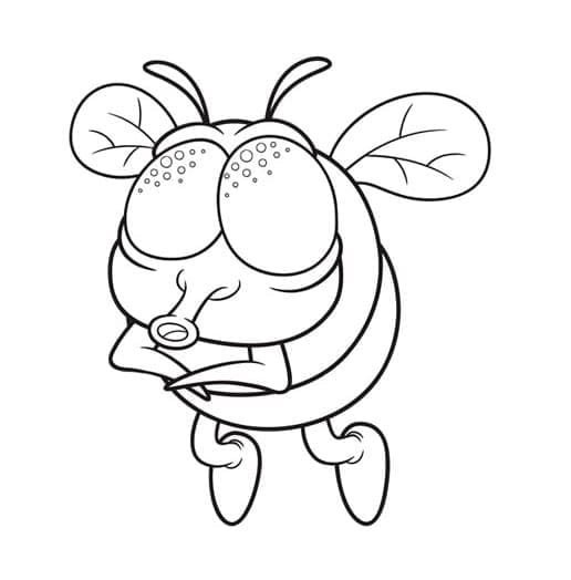 Desenho deUma Mosca Engraçada para colorir