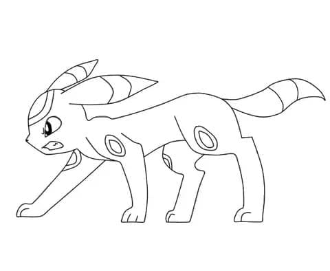 Desenho deUmbreon com Raiva para colorir