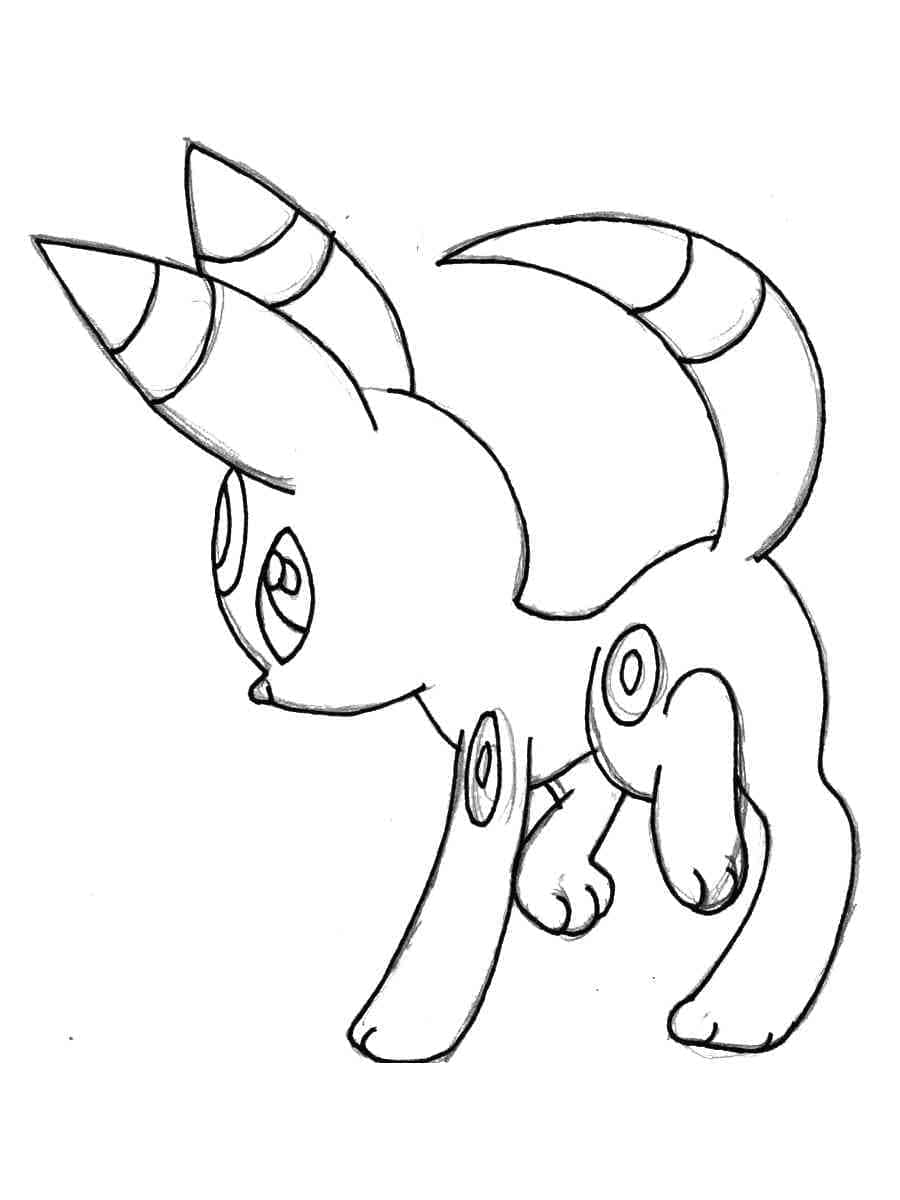 Desenho deUmbreon Grátis Para Crianças para colorir