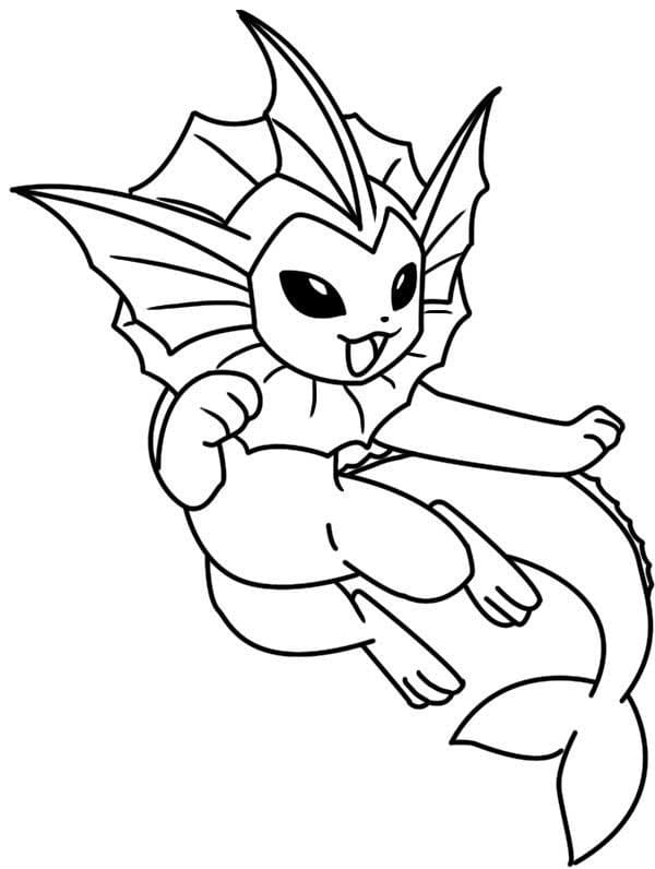 Desenho deVaporeon Fofo para colorir