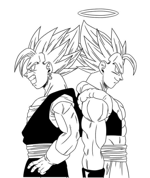 Desenho deVegetto e Gogeta para colorir