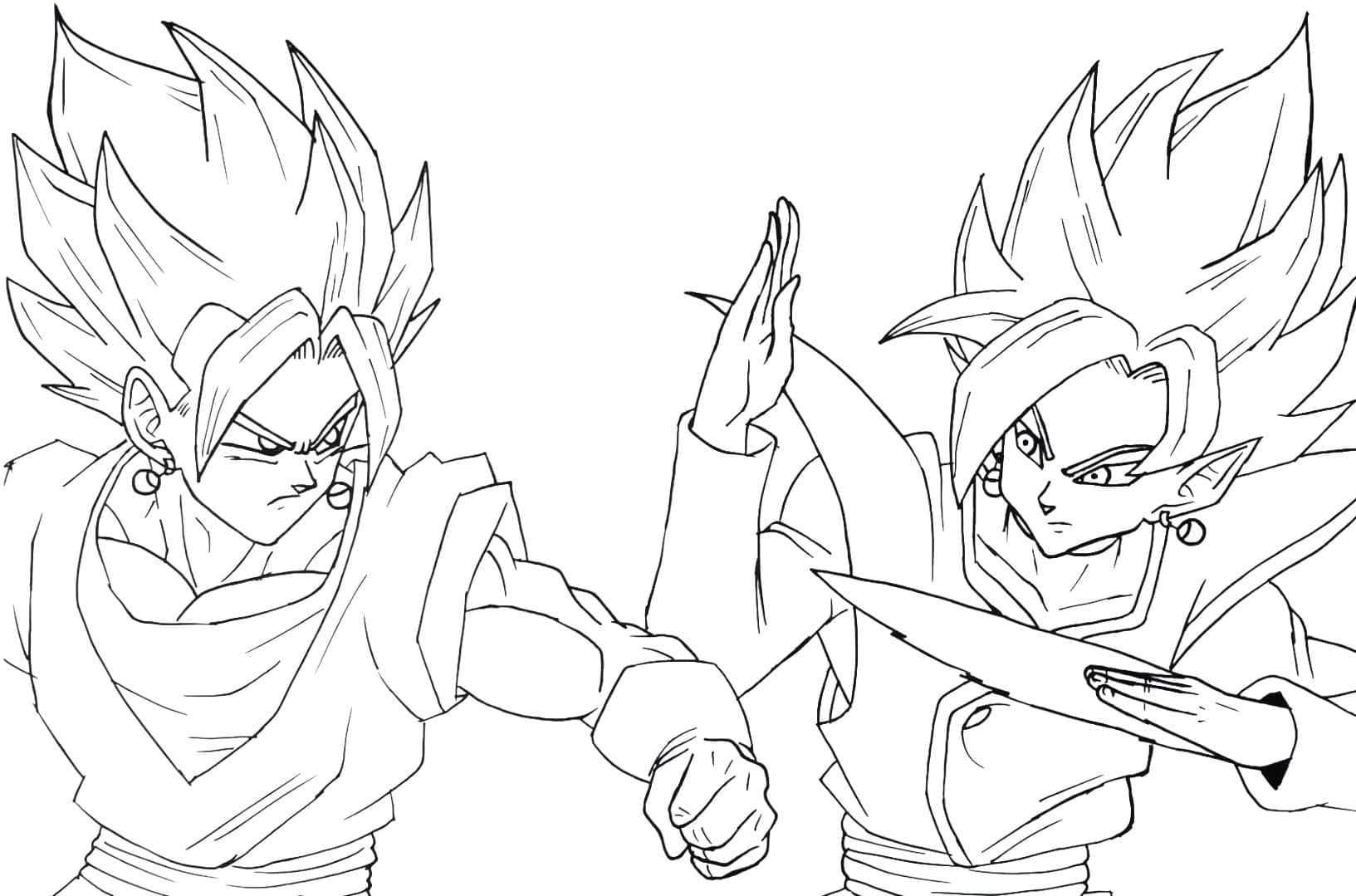 Desenho deVegetto vs Zamasu para colorir