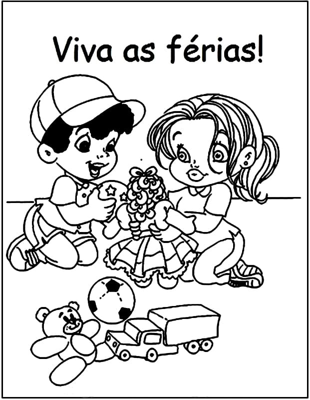 Desenho deViva as Férias para colorir