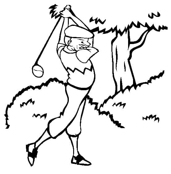 Desenho deVovô Jogando Golfe para colorir