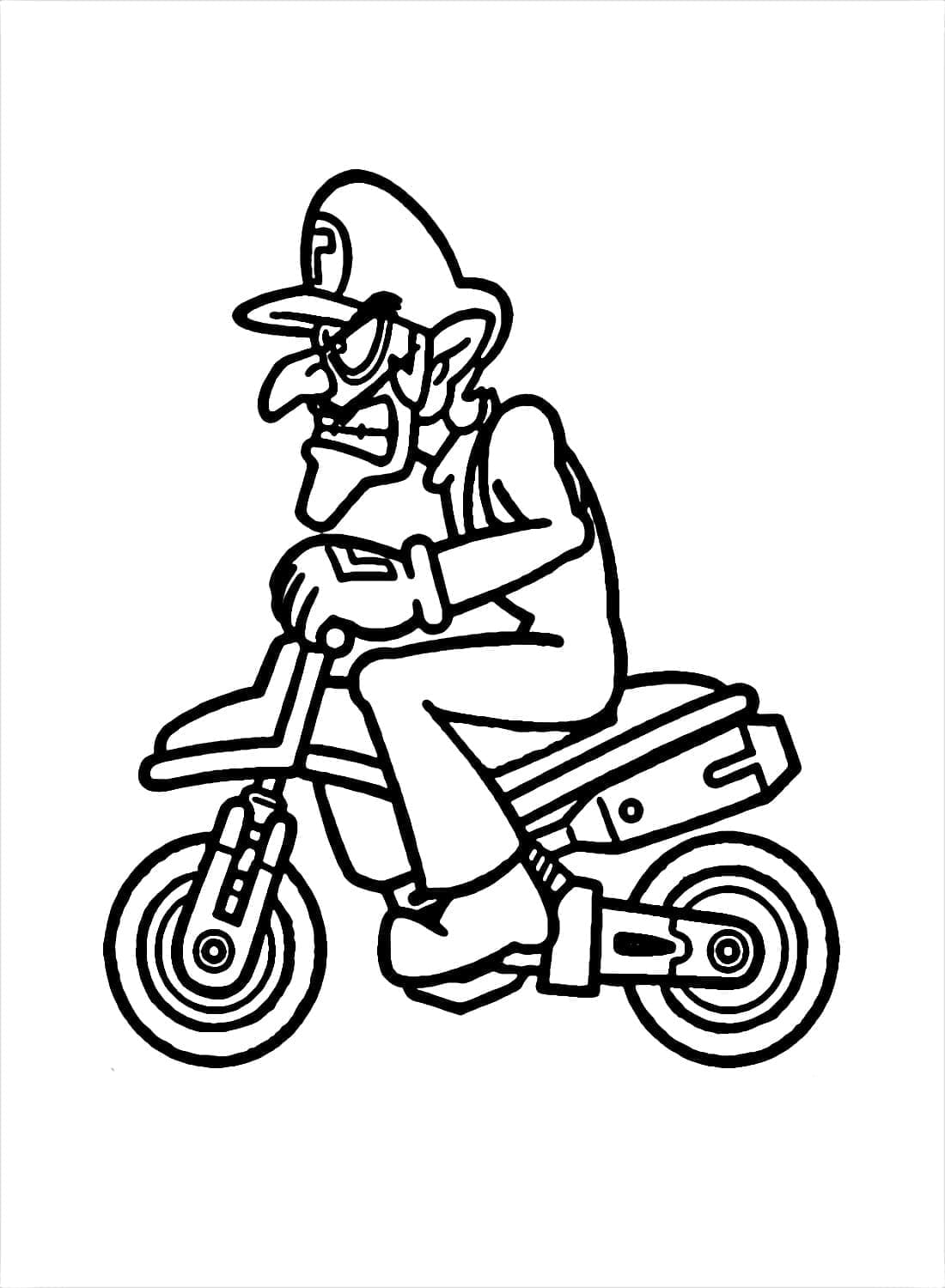 Desenho deWaluigi de Mario Kart para colorir