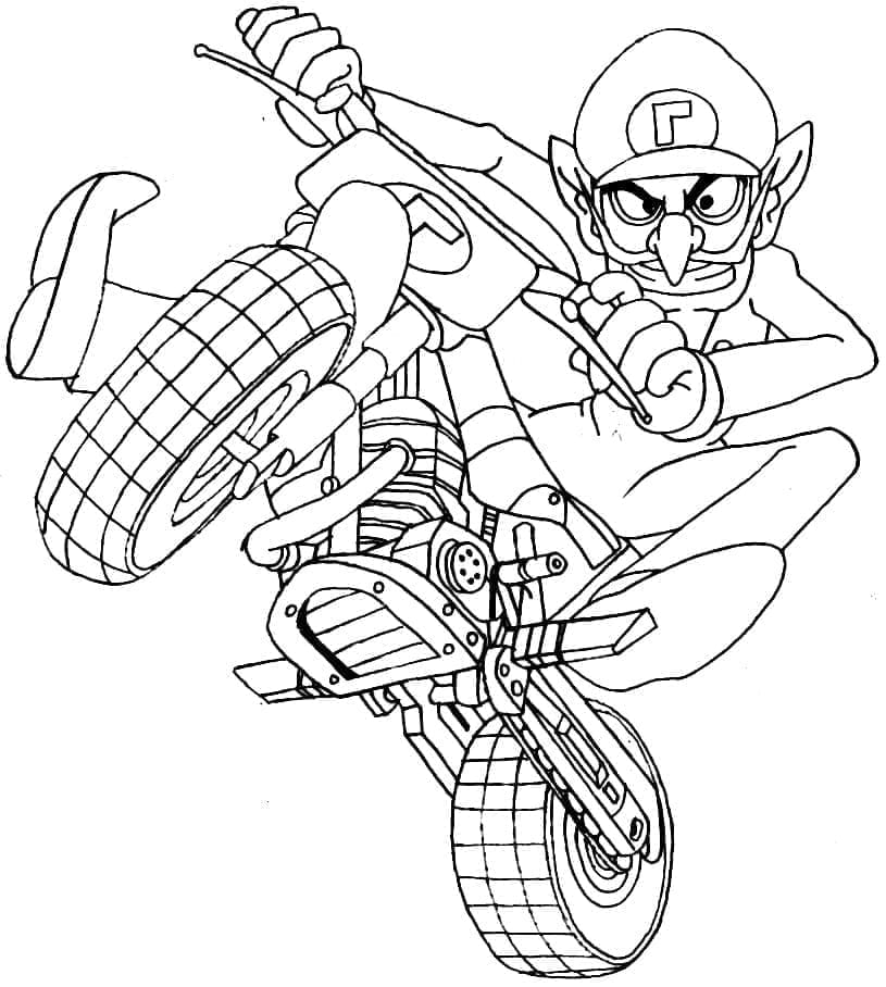 Desenho deWaluigi Mario Kart para colorir