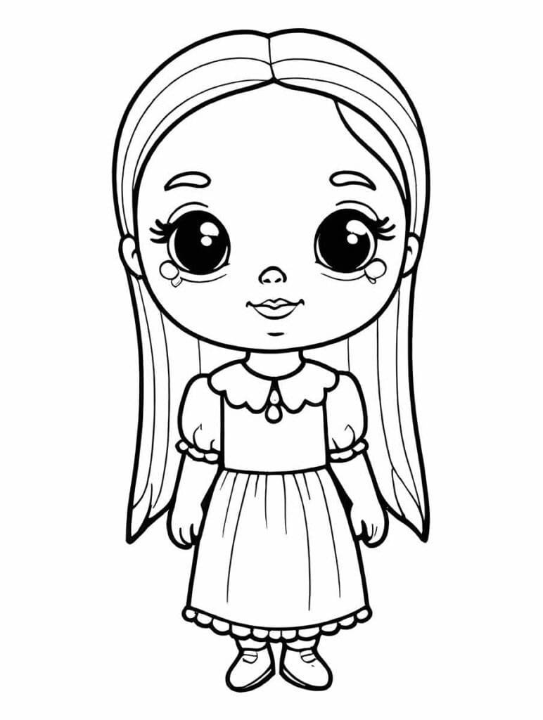 Desenho deWandinha Chibi para colorir