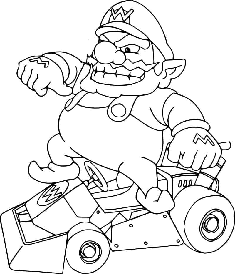 Desenho deWario Mario Kart para colorir