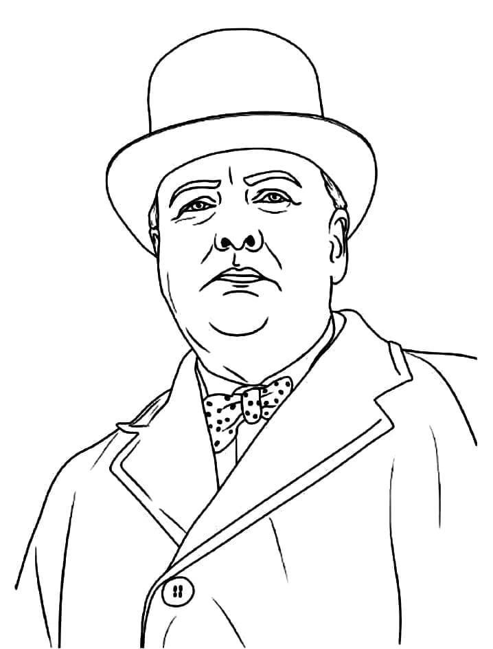 Desenho deWinston Churchill 1 para colorir